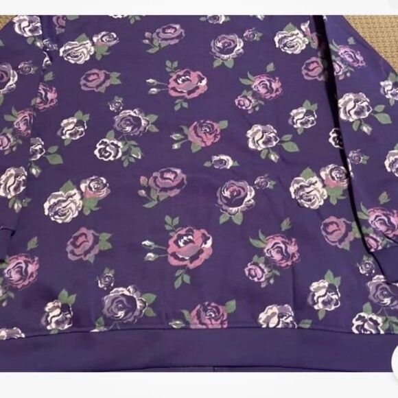 Women’s’ Floral Fleece Jacket in Cotton Blend Size PL - Picture 4 of 12